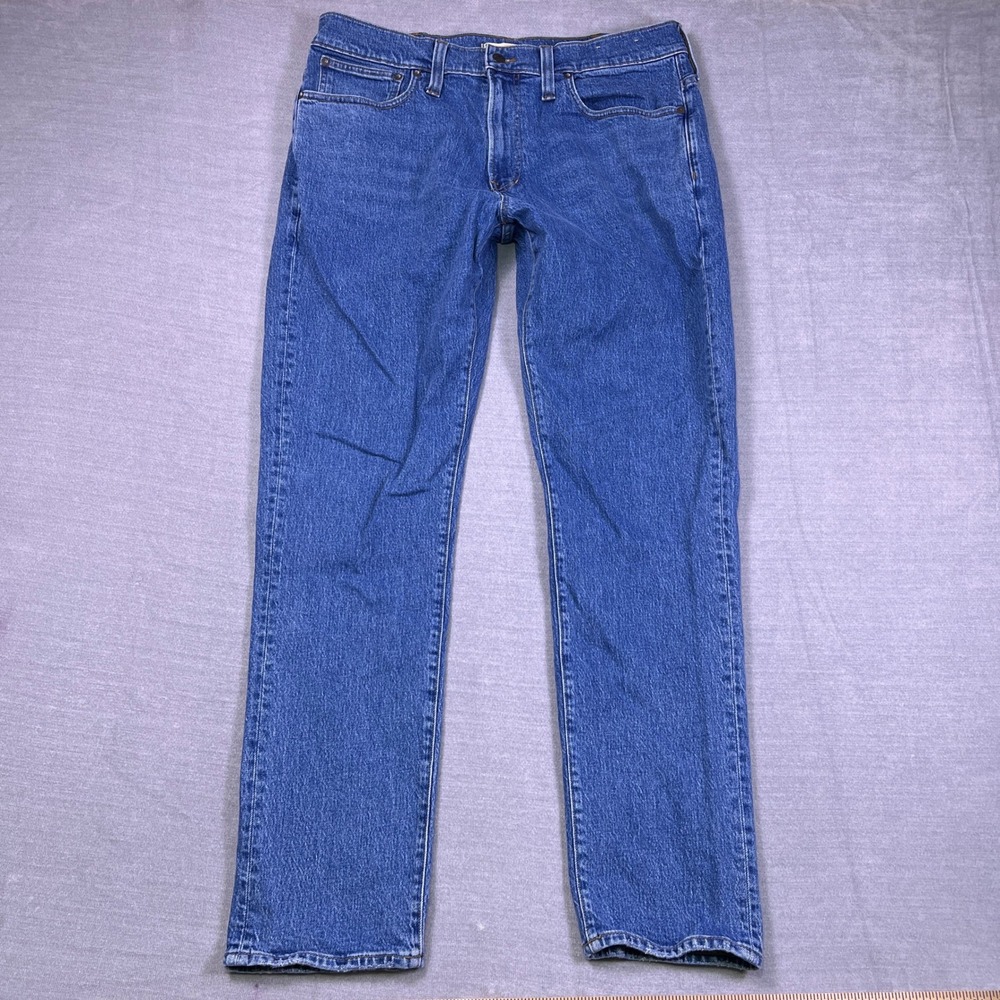 Madewell Athletic Slim Mid Rise Denim Jeans Mens 38x34 Blue Cotton Blend